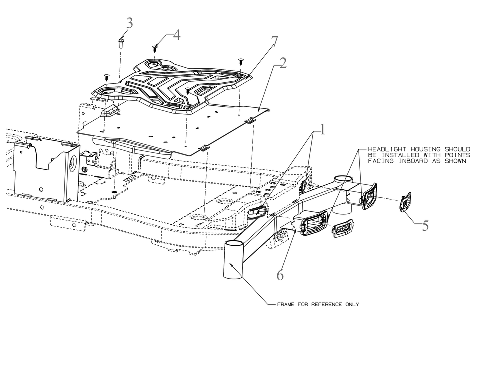 Floor Board Diagram and Parts List for (17RREACT010)(2019) Cub Cadet Lawn Tractor